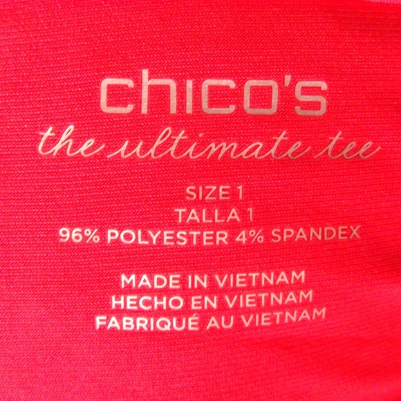 Chico's Coral Asymmetrical Top Size 1 - Picture 7 of 7